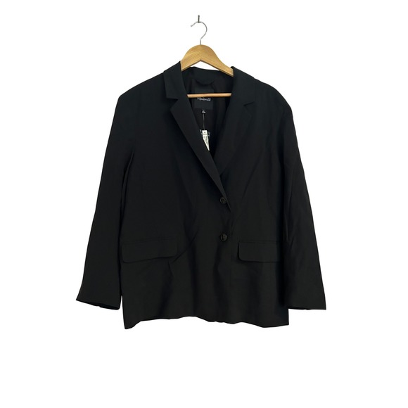 Madewell The Relaxed Oversized Blazer In Softdrape True Black Large - Picture 5 of 13